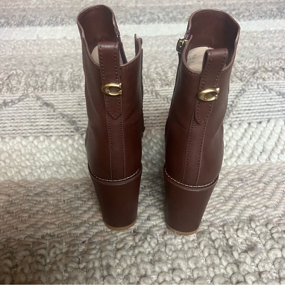 Coach Brady Booties Women Size 8 Brown Leather Wedge Ankle Boots Platform Casual - Picture 7 of 10